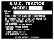 Replacement BMC tractor blank VIN plate