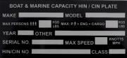 Boat marine replacement capacity plate