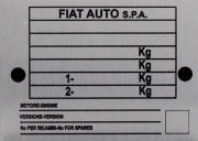 Fiat Auto replacement blank VIN plate
