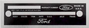 Ford replacement blank VIN plate, FRD USA