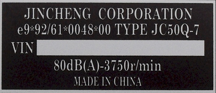 Replacement honda motorcycle vin plates #3