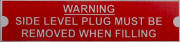 Land Rover gearbox oil warning plate