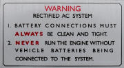 Land Rover seat info plate