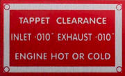 Land Rover tappet clearance plate