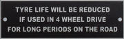 Land Rover 4wd info plate