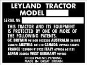 Replacement Leyland tractor blank VIN plate