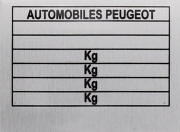 Peugeot replacement blank VIN plate