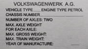 Volkswagen replacement blank VIN plate